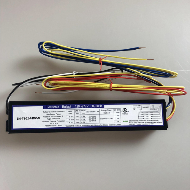 120-277V 4x17w25w32w Fluorescent Lamp Electronic Ballast UL Certificated with 5 Years Warranty
