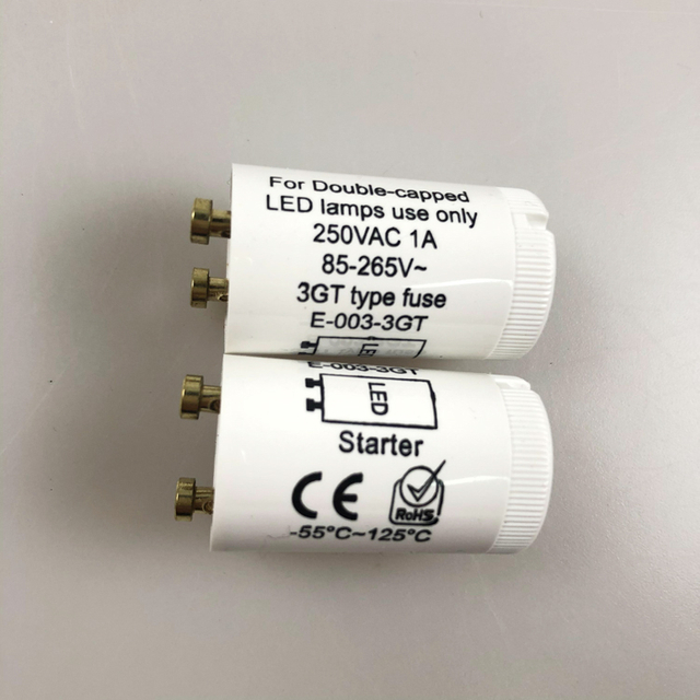 Copper Pin Led Starter with Fuse for Led T8 Lamp 250V 1A