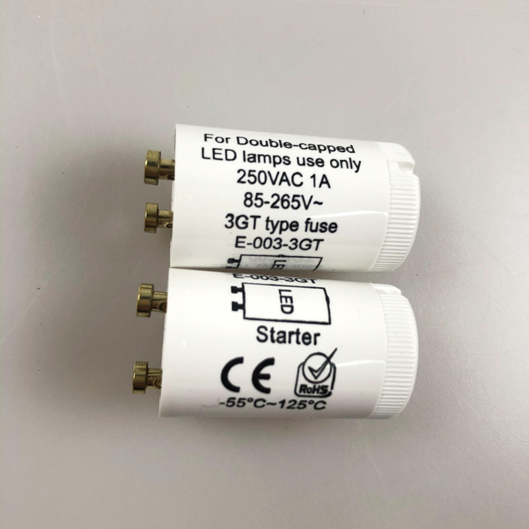 Copper Pin Led Starter with Fuse for Led T8 Lamp 250V 1A
