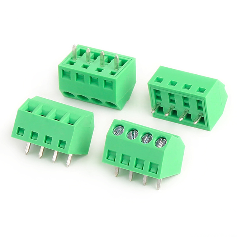 127S-3.5mm 3.81mm 45 Degree Wiring Screw PCB Terminal Block Copper Environmentally Friendly Solder Plate 127S Connector