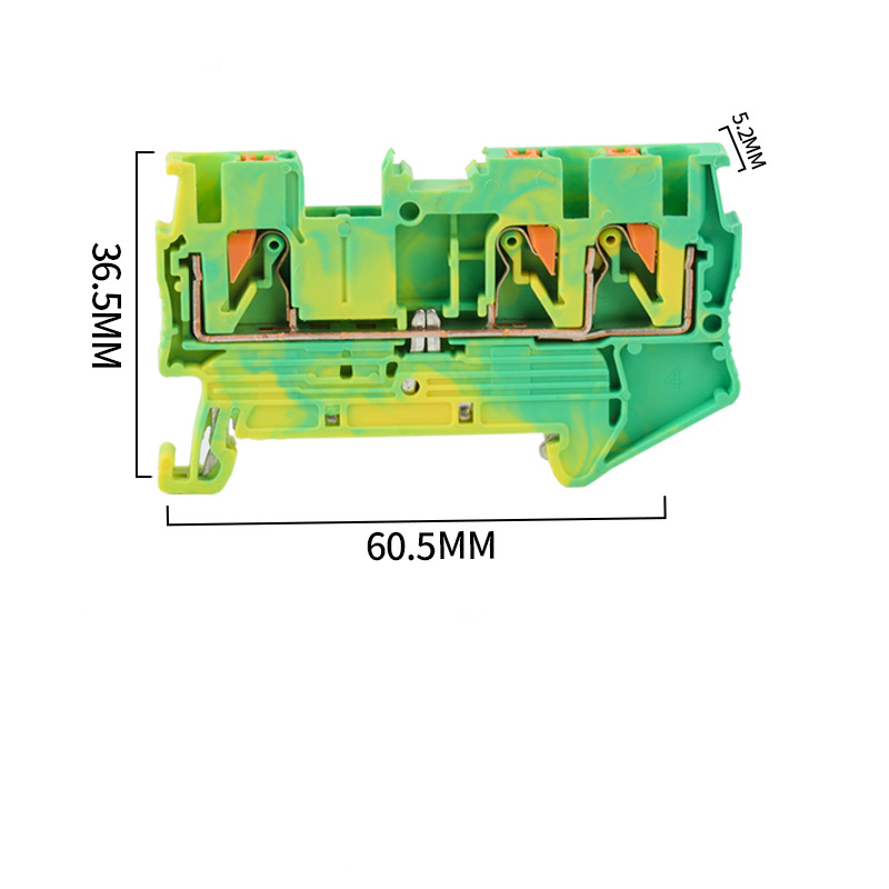 PT2.5-TWIN Din Rail Type Spring Terminal Block Tool Free Connection Flame Retardant Direct Insertion Terminal Block One in Two Out Terminal Connector