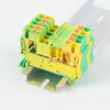 PT2.5-PE Yellow Green Spring Grounding Terminal Block Quick Insertion Type Tool Free Wiring PT2.5 Grounding din rail Terminal Connector