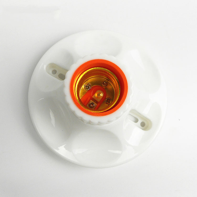 Factory Wholesale 120mm Lamp Holder E27 Thread Flat Lamp Holder LED Copper Column Wiring Light Socket