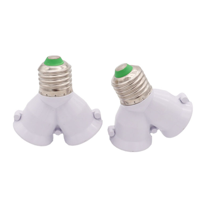 Wholesale E27 to 2E27 Lamp Holder One Point Two Lamp Holder Twin Lamp Socket E27 to Double Head