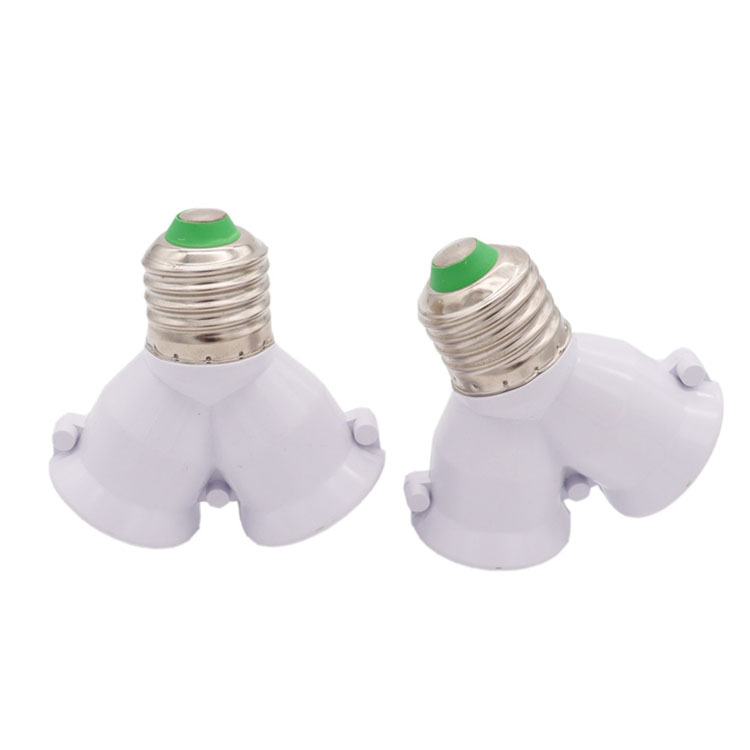 Wholesale E27 to 2E27 Lamp Holder One Point Two Lamp Holder Twin Lamp Socket E27 to Double Head