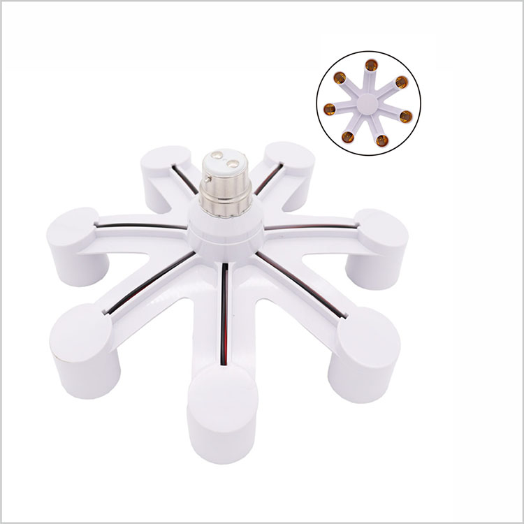 Wholesale B22 to Three-head Conversion Lamp Holder B22 to 2E27 3E27 4E27 5E27 7E27 Lamp Holder light base socket