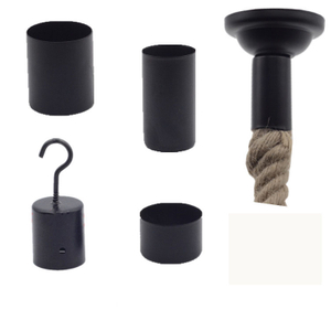 Retro Lamp Holder Lamp Cup Hemp Rope Casing Hook Decoration Fixed Lamp Cup Black Lighting Fixture Accessories