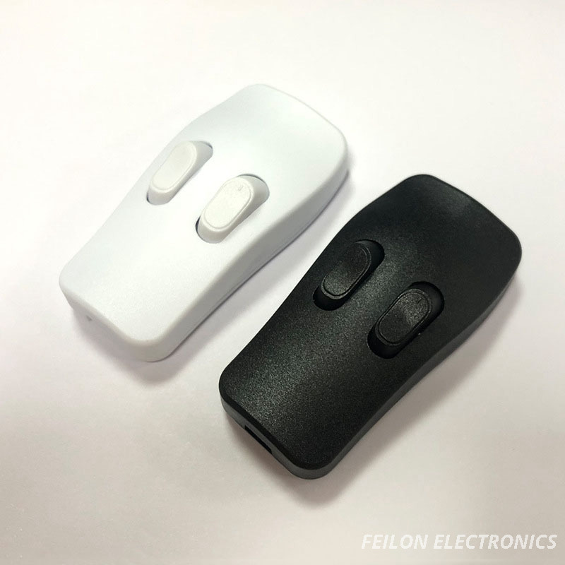 308 In-line Double Rocker Switch CQC Certified IP44 2-Button In-line Switch for Table Lamp Bedside Light