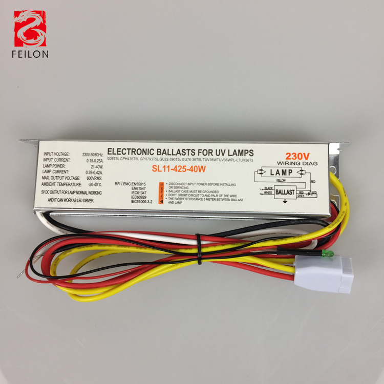 40w Ballast for Uv Lamp with Led Indicator And 4pins Connector Uv Ballast Lamp