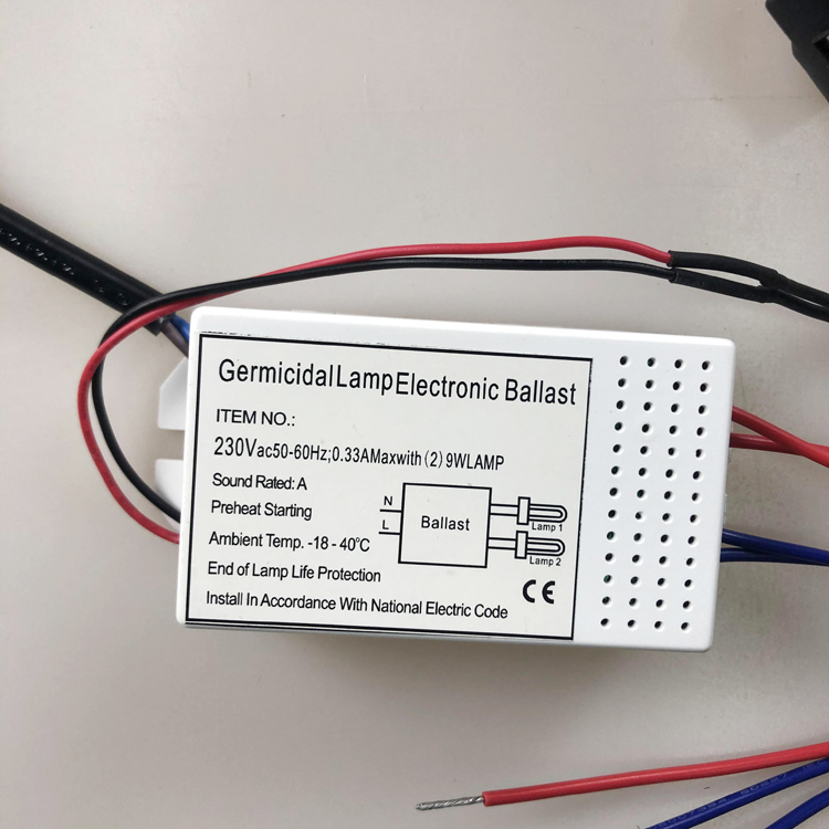 220v UV Ballast 2x9w Uv Electronic Ballast for Germicidal Lamp Customize Plug And Cable