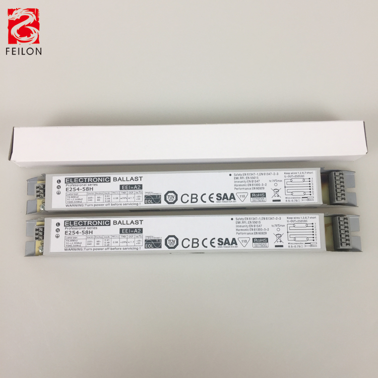 220-240V 2x54-58W Fluorescent Lamp Electronic Ballast