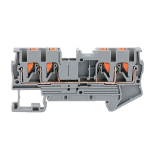 PT2.5-QUATTRO two in two out quick connect terminal spring insertion type tool free din rail terminal block