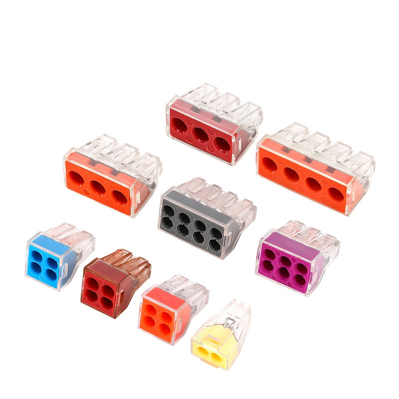 Solid Wire Joint Connector 2P 3P 4P 6P 8P 2.5mm2 4mm2 6mm2 1 in 1 Out 1 in 7 Out Junction Box Power Cable Wire Connector Quick Wire Terminal Block