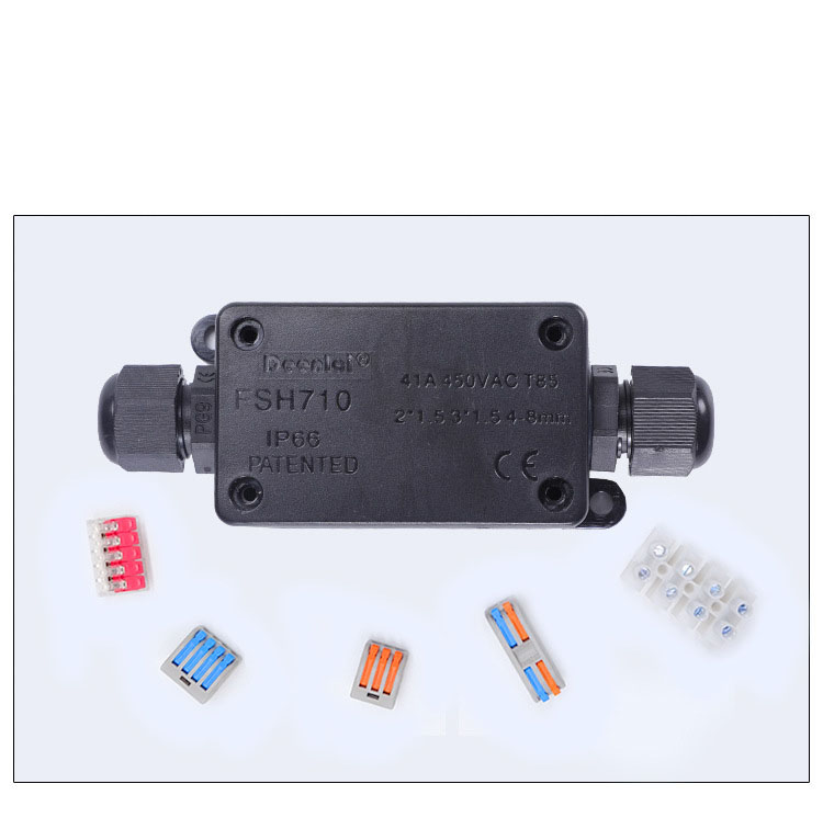 IP66 Mini Waterproof Box FSH100-2 Junction Box Sealed Outdoor Two Way Lighting Connector Room External 3 Heads