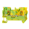 PT4-PE Push in Spring Direct Insertion Wiring Yellow Green Color Grounding NS35 Din Rail Terminal Block