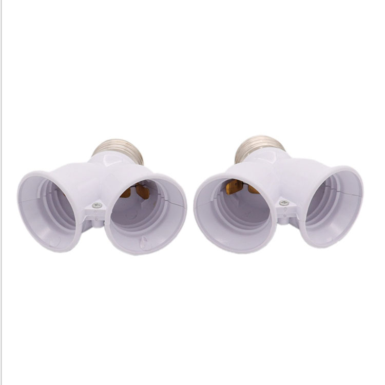Wholesale E27 to 2E27 Lamp Holder One Point Two Lamp Holder Twin Lamp Socket E27 to Double Head