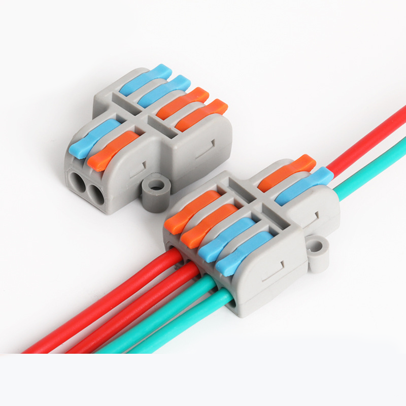 Mini Size 2 in 4 Out 3 in 6 Out Lever Nut Spring Wiring 32A High Current Junction Box Power Cable Spliter Fast Terminal Block Connector DF-42 DF-63