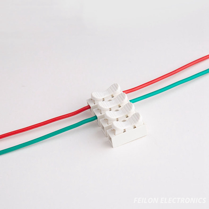 CH-4 Push-Type Terminal Block, 4-Position Lamp Wiring Clip, Quick-Connect Wire Connector, Ceiling Lighting DIY Wire Splicer