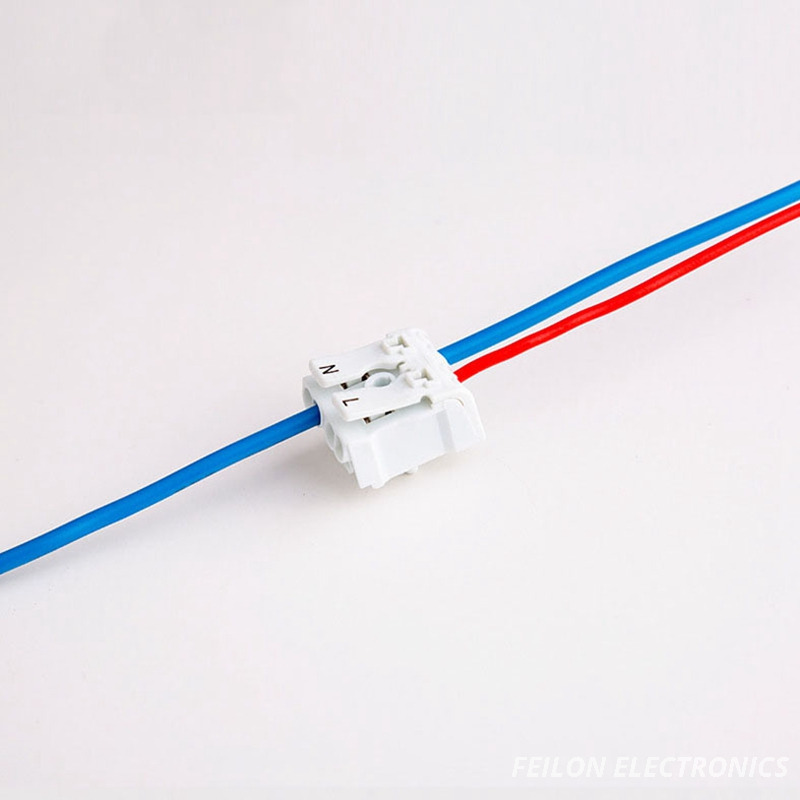 DIY 923-2B Button Press Type Screw-Free 2-Position P02 LED Lamp Quick Wiring Terminal Block