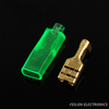 6.3 Extended Green Sheath Insulated Protective Sleeve Female Brass Plug Terminal DJ7013-6.3-21