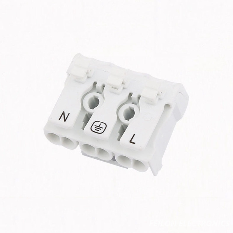 DIY 923-3B P02 Screwless Terminal Block | 16A 3-Position Push-button Wire Connector for LED Light Fixtures