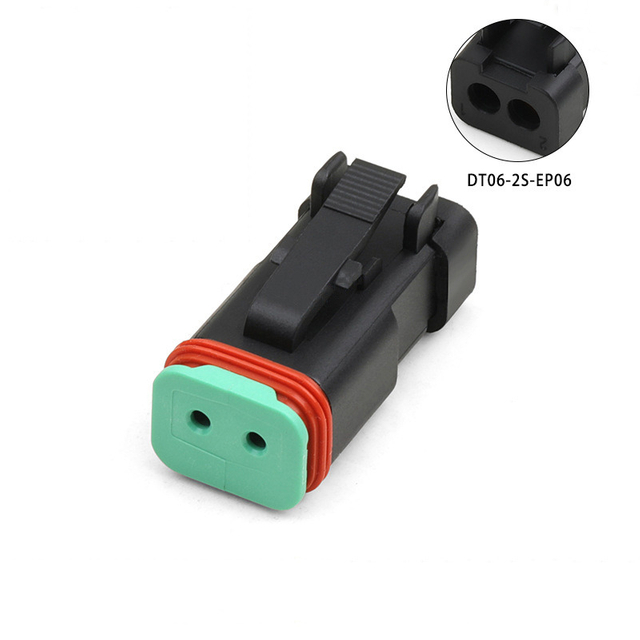 DT06-2S-EP06 2-hole Waterproof Connector Engineering Vehicle Wiring Harness Connector Flat Cover Plug
