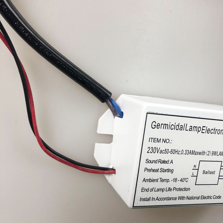 220v UV Ballast 2x9w Uv Electronic Ballast for Germicidal Lamp Customize Plug And Cable