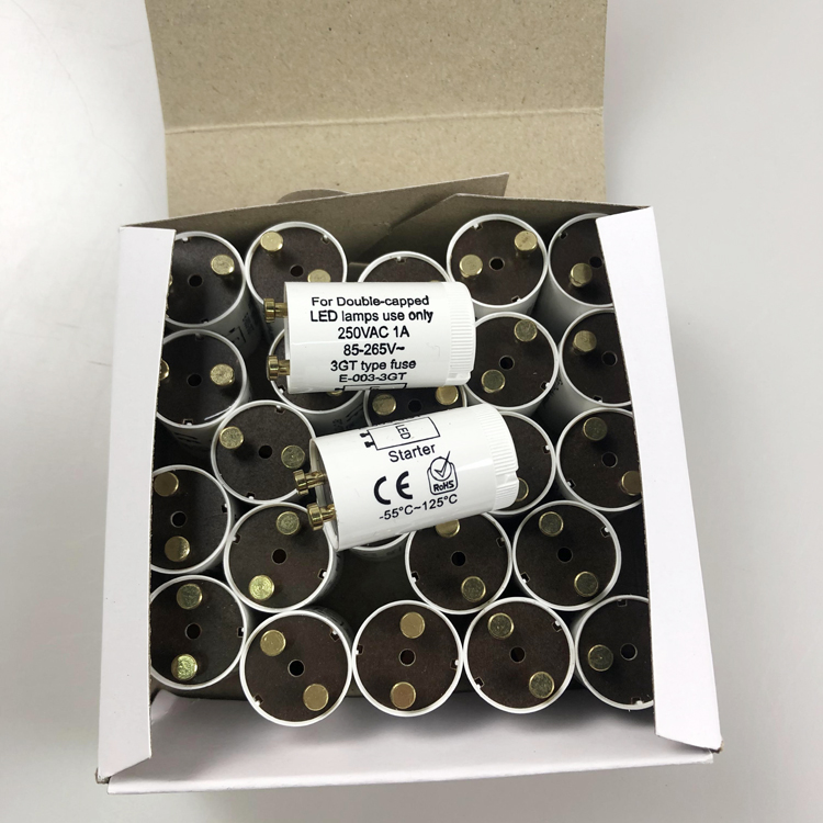 Copper Pin Led Starter with Fuse for Led T8 Lamp 250V 1A