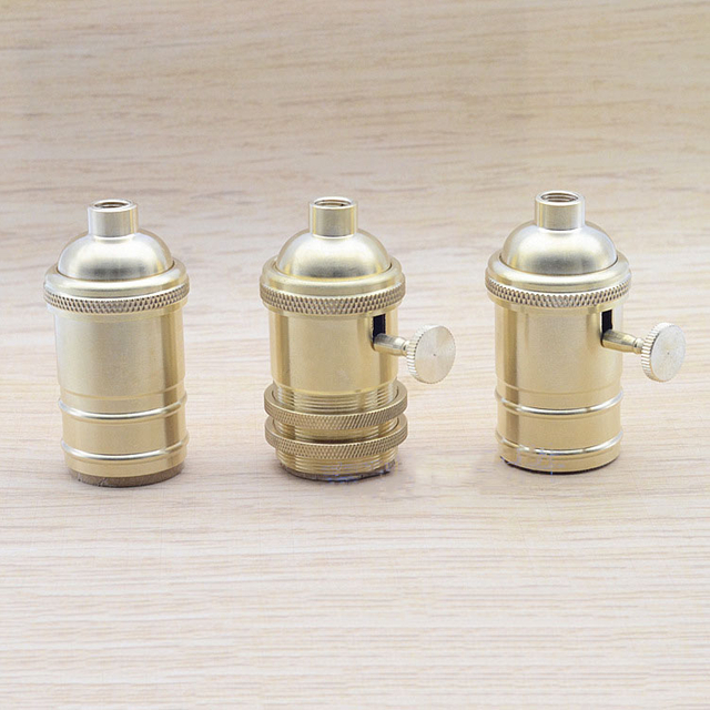 E27 Screw Mouth Pure Copper Chandelier Table Lamp Floor Lamp Retro Lamp Holder Brass Lighting Accessories