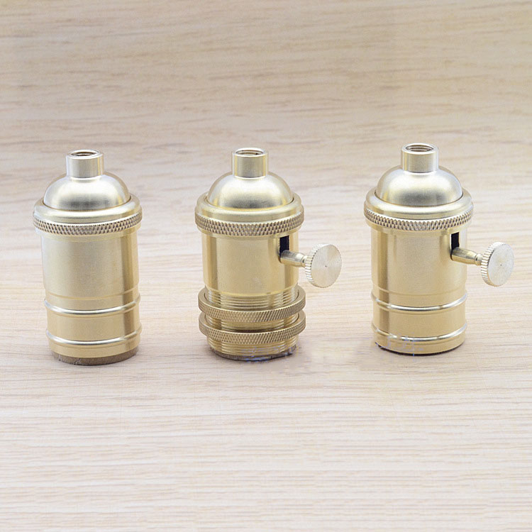 E27 Screw Mouth Pure Copper Chandelier Table Lamp Floor Lamp Retro Lamp Holder Brass Lighting Accessories