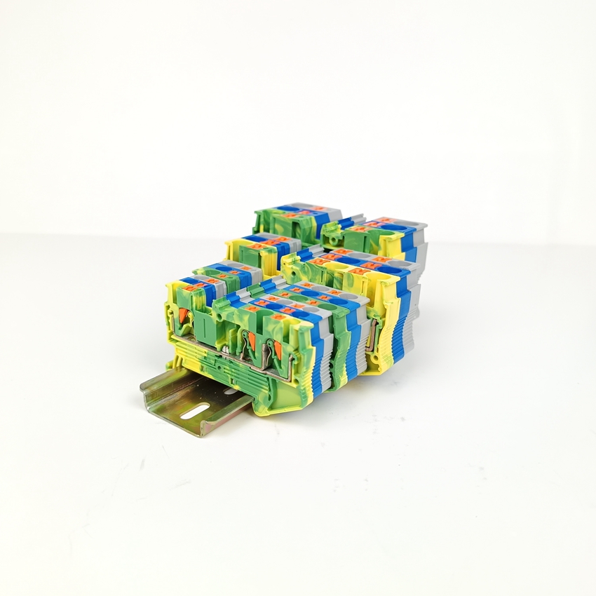 PT2.5-TWIN-PE Replace Phoenix 1 in Two Out Grounding NS35 Din Rail Terminal Block 