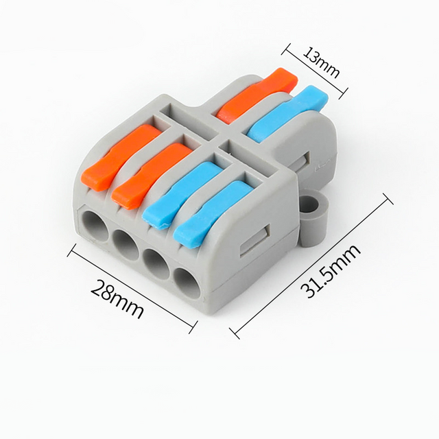 Mini Size 2 in 4 Out 3 in 6 Out Lever Nut Spring Wiring 32A High Current Junction Box Power Cable Spliter Fast Terminal Block Connector DF-42 DF-63