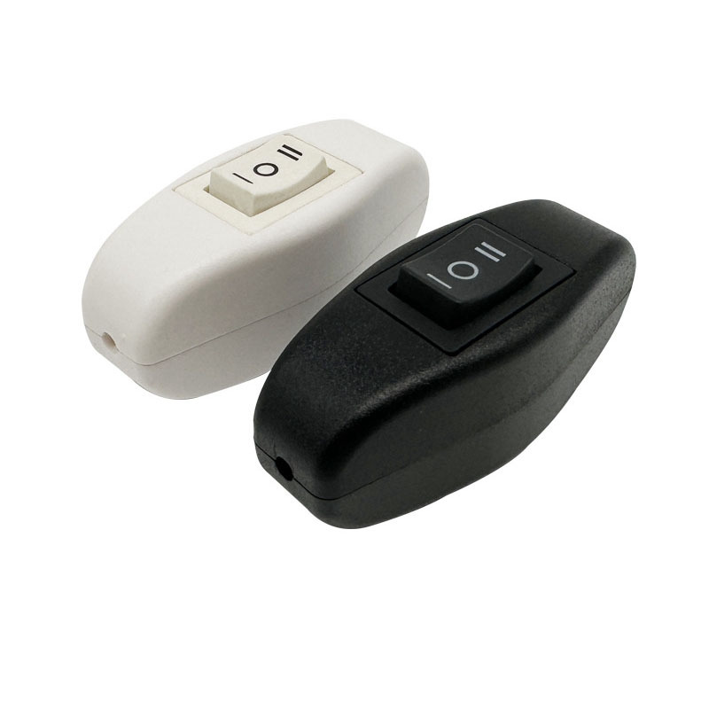 301 Inline Cord Switch 3 Way Rocker Switch with LED 4A 240V ON-OFF-ON for Bedside Lamps & Home Appliances
