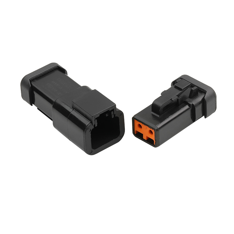 DTP04-2P-CE02 is applicable to the automotive high-current connector male-female cable plug with cover and black 2S sheath.