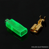 6.3 Extended Green Sheath Insulated Protective Sleeve Female Brass Plug Terminal DJ7013-6.3-21