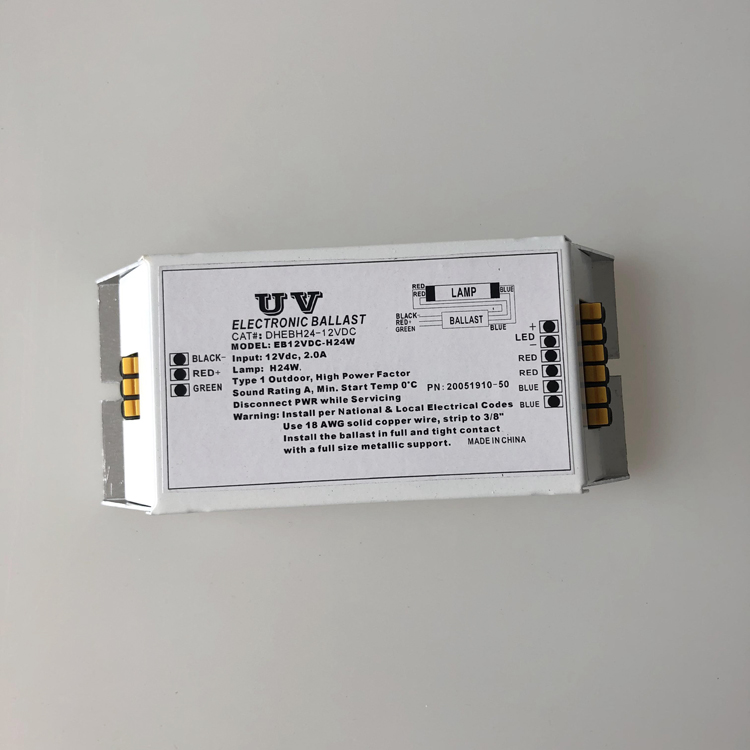 H24W Uv Germicidal Lamp 24w Electronic Ballast High Quality with Aluminum 12VDC Germicidal Uv Ballast