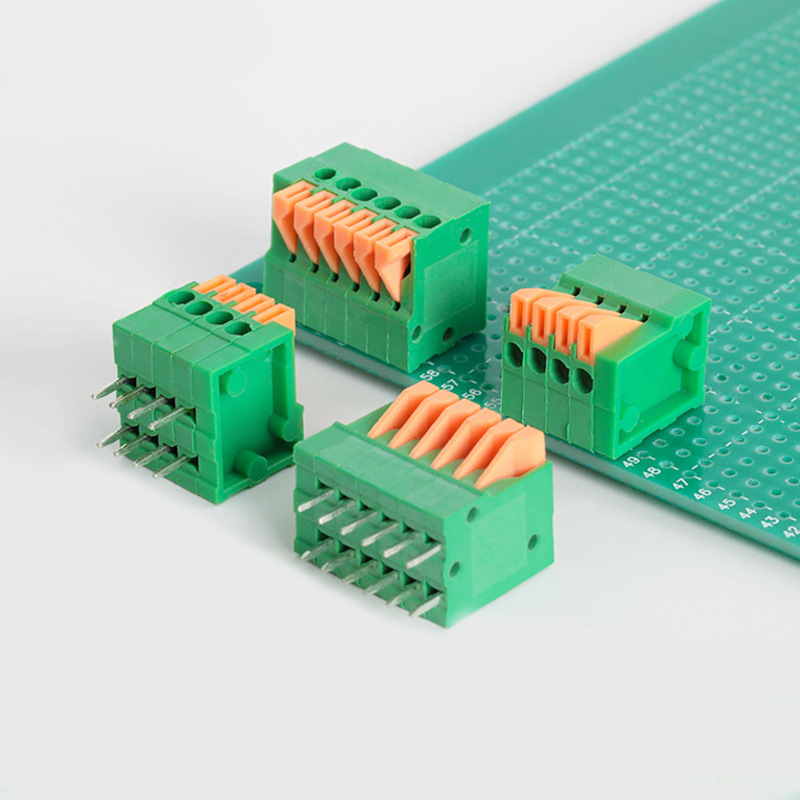 141V-2.54 141R-2.54 Screwless PCB Wiring Terminal Spring Press Button Type Straight Leg Bend Foot Splicing Terminal Connector