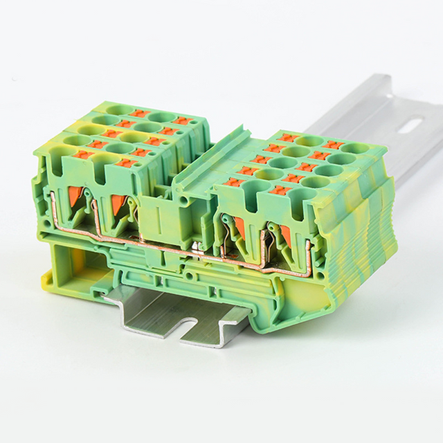 PT4-QUATTRO-PE Replace Phoenix Two in Two Out Grounding NS35 Din Rail Terminal Block