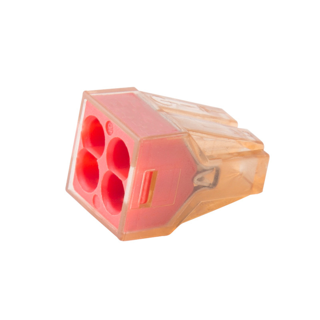 One in Three Out 4 Wire End Joint Connector PCT-604 32A 4mm2 Solid Wire Junction Box Push in Fast Wire Connector 