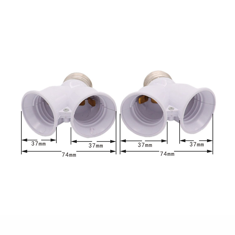Wholesale E27 to 2E27 Lamp Holder One Point Two Lamp Holder Twin Lamp Socket E27 to Double Head