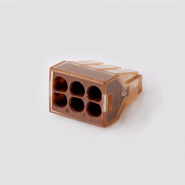 6 Poles Solid Wire 4 Square Wire 1 in 5 Out Push in Wiring Fast Wire Connector PCT-606