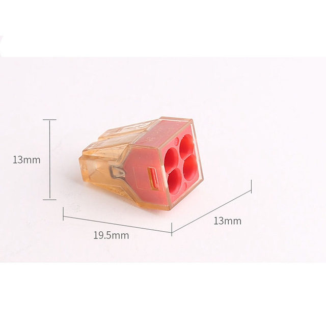 4 Holes Docking Head PCT-604 Wire Connector Quick Wiring Terminal for Home Decoration 4 Square Meters Hard Wire Connector One In 3 Out Junction Box Connector