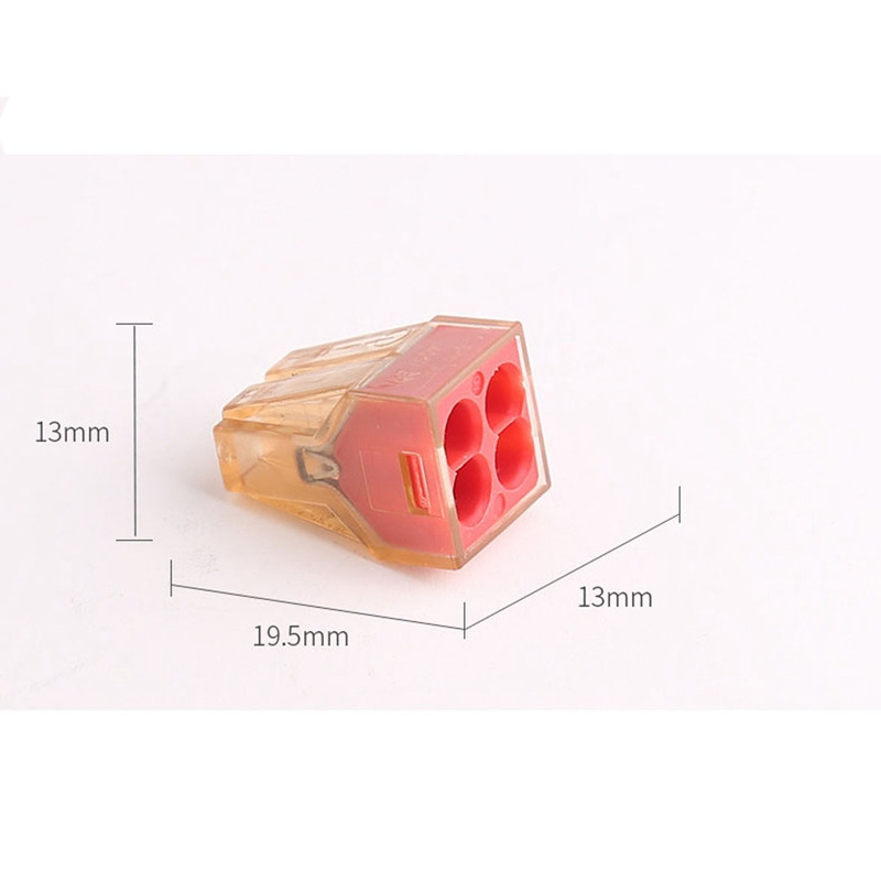 4 Holes Docking Head PCT-604 Wire Connector Quick Wiring Terminal for Home Decoration 4 Square Meters Hard Wire Connector One In 3 Out Junction Box Connector
