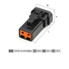 DTP04-2P-CE02 is applicable to the automotive high-current connector male-female cable plug with cover and black 2S sheath.