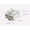 DIY 923-2B Button Press Type Screw-Free 2-Position P02 LED Lamp Quick Wiring Terminal Block