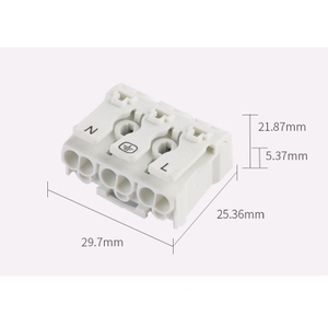 DIY 923-3B P02 Screwless Terminal Block | 16A 3-Position Push-button Wire Connector for LED Light Fixtures