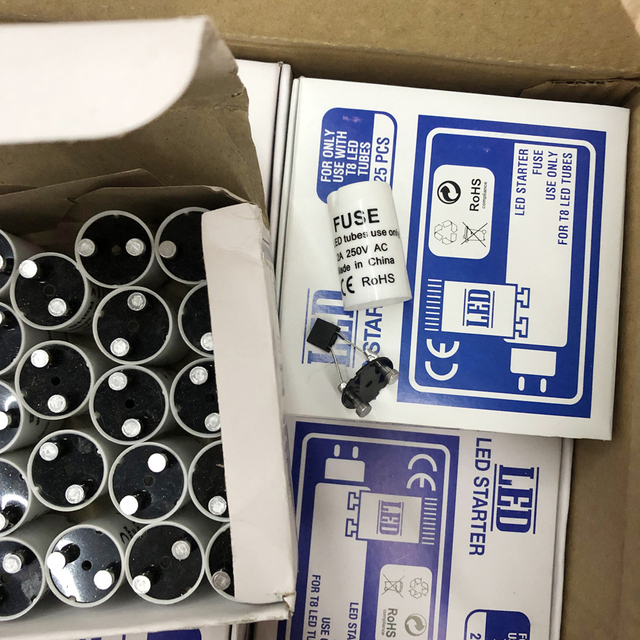 250v 0.5A/1A/1.5A/2A T8 Led Lights Starter CE Certiticate