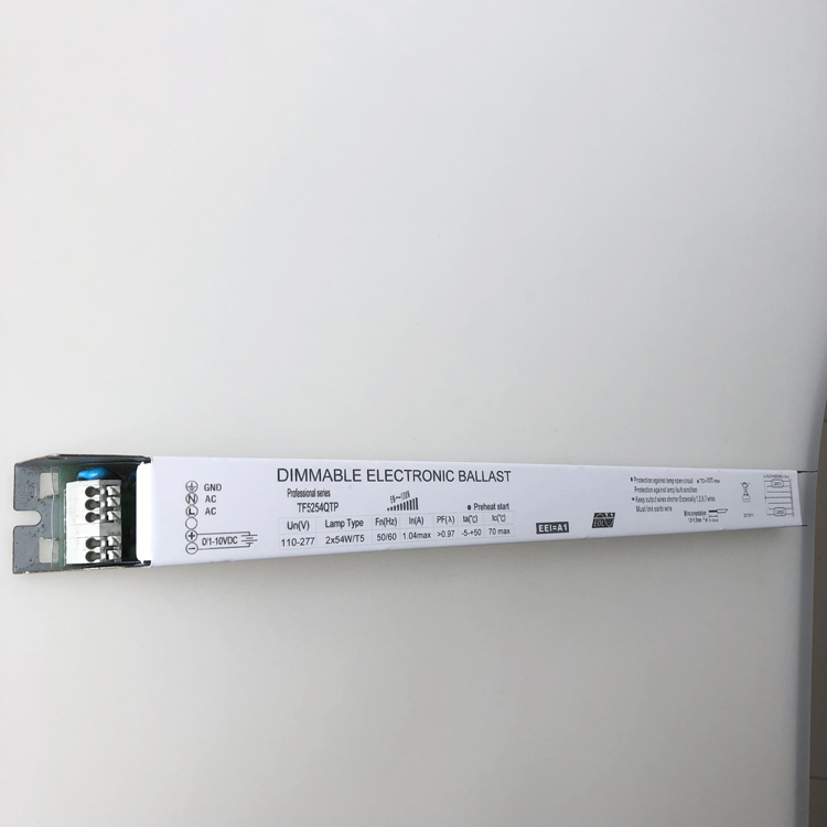 0-10V dimming 2x54w electronic ballast 110-277v electronic fluorescent dimming ballast