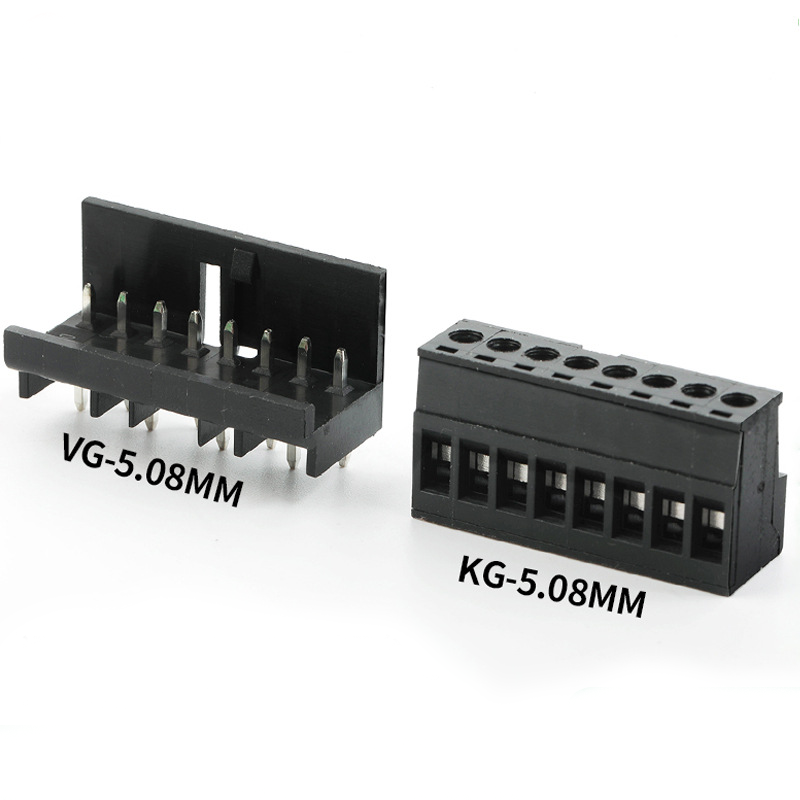 5.08mm PLC Terminal Suitable for Siemens S7-200 Terminal Block 2EDGKG Plug-in Black Terminal Block Connection 