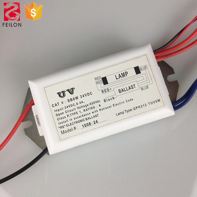 24v Ballast Uv Lamp Customize Cable Length Uv Electronic Ballast 6 Watts Small Size